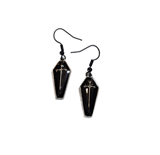 Black Coffin Earrings