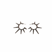  Gunmetal Spike Hoop Earrings