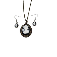  Cameo Necklace and Earring Set