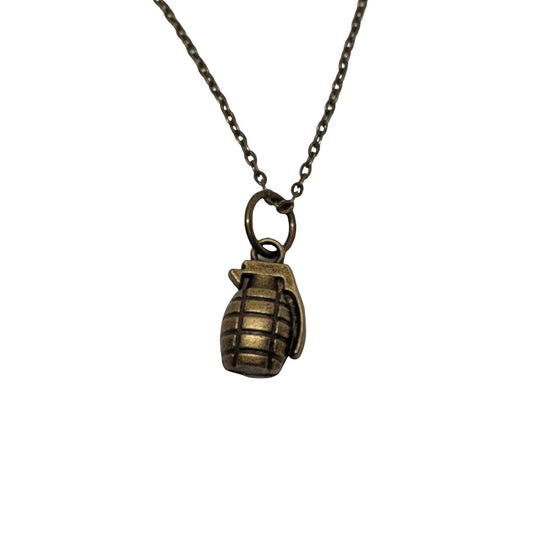 Brass Hand Grenade Necklace