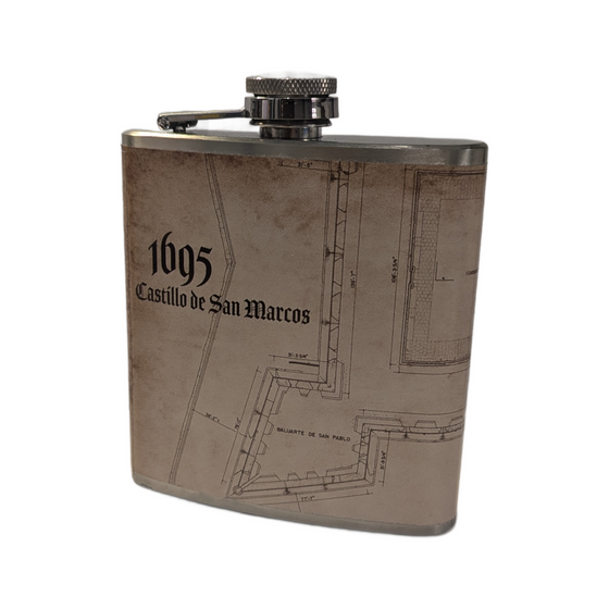 Stainless Steel Flask-Castillo de san Marcos Blueprints