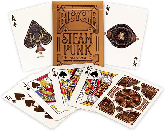 Steampunk Gold Bicycle Playing Cards