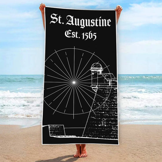 St Augustine Fort Side Schematic Beach Towel