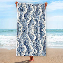  Delftware Waves Beach Towel