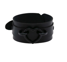  Leather Heart Cuff Bracelet