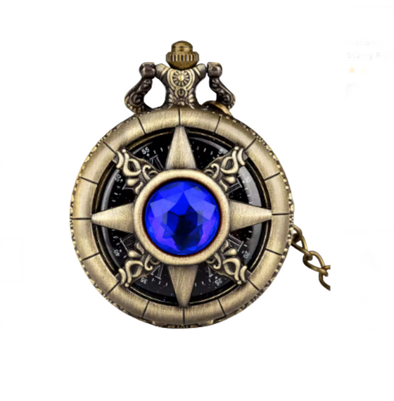 Blue Gemstone Pocket Watch