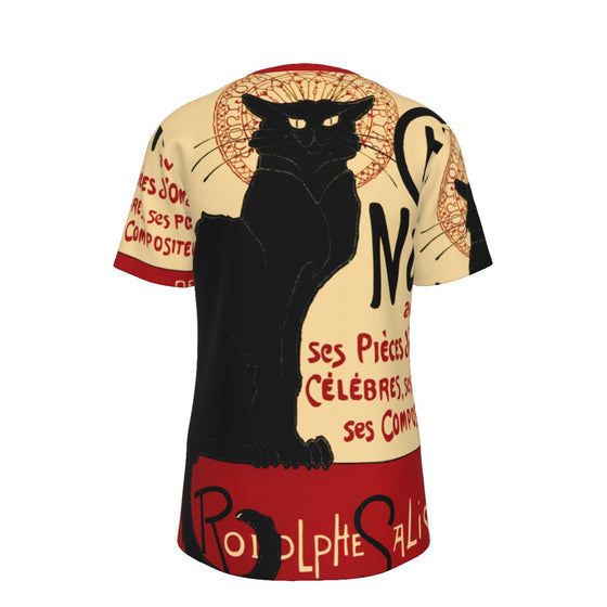 Chat Noir All Over Print 100% Cotton T-Shirt