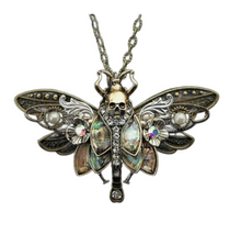  Crystal Skull Moth Necklace