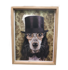  Framed Dog in a Top Hat Wall Art