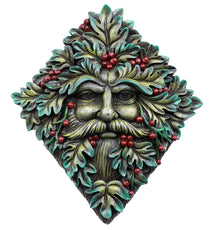  Diamond Shaped Greenman Wall Plaque