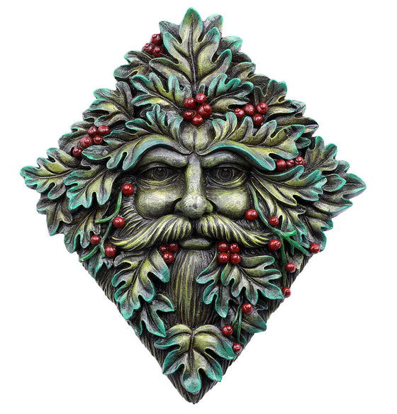 Diamond Shaped Greenman Wall Plaque