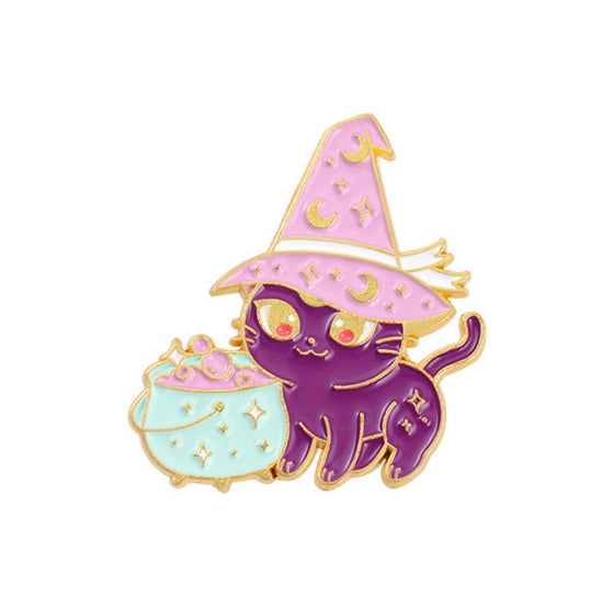Witch Cat Tack Pin