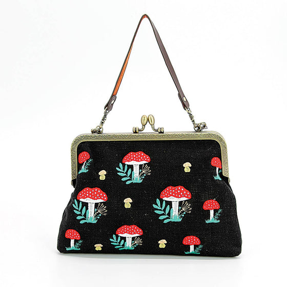 Embroidered Mushroom Bag