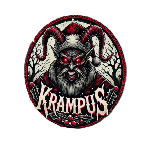 Krampus Metal Sign