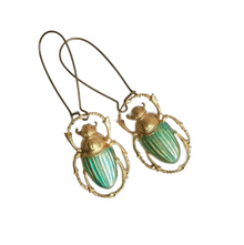 Painted Beetle Earrings
