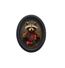 Oval Framed Raccoon