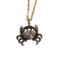  Rhinestone Crab Necklace