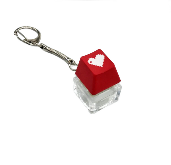 Heart Computer Button Keychain