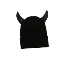  Black Beanie With Horns