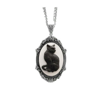  Black Cat Cameo Necklace