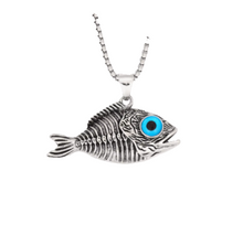  Blue Eye Fossil Fish Necklace