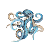  Blue Metal Octopus Wall Art