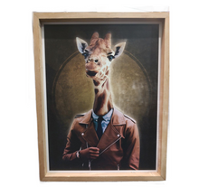  Framed Giraffe in a Trench Coat Wall Art