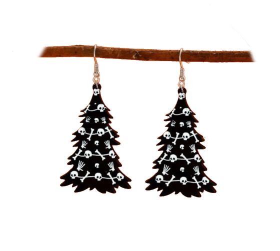 Gothic Christmas Tree Earrings