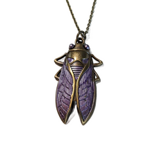  Handpainted Lavender Cicada Necklace