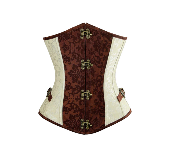 Ivory and Brown Underbust Corset