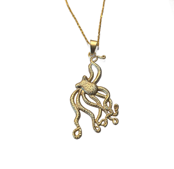 Large Swimming Octopus Necklace