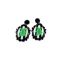  Lime Green Beetle Earrings