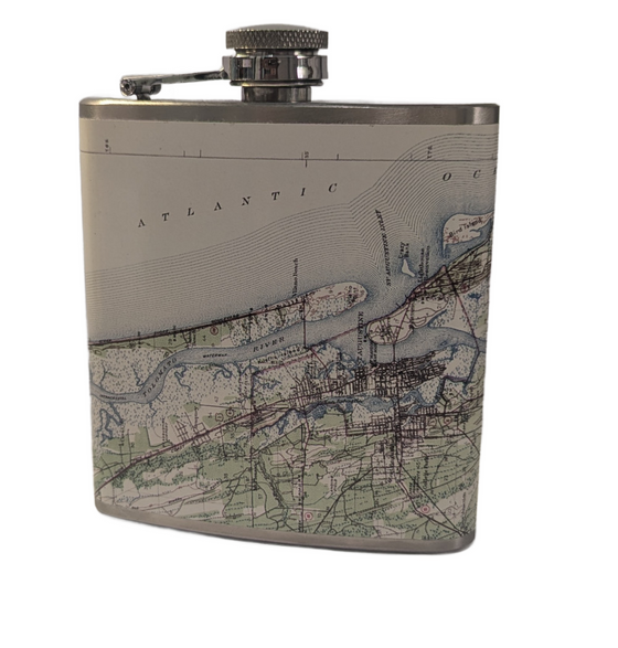 Stainless Steel Flask-Map of St. Augustine