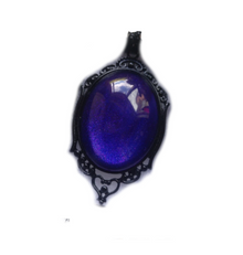  Mysterious Dark Blue Oval Crystal Necklace