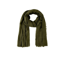  Olive Green Raw Edge Scarf