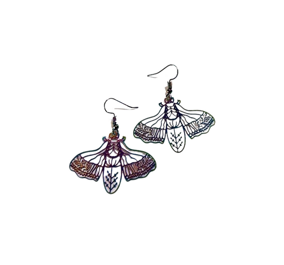 Rainbow Moth Earrings