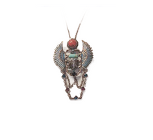  Copper Scarab with Painted Wings Necklace