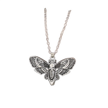  Skull Moth Necklace Silver