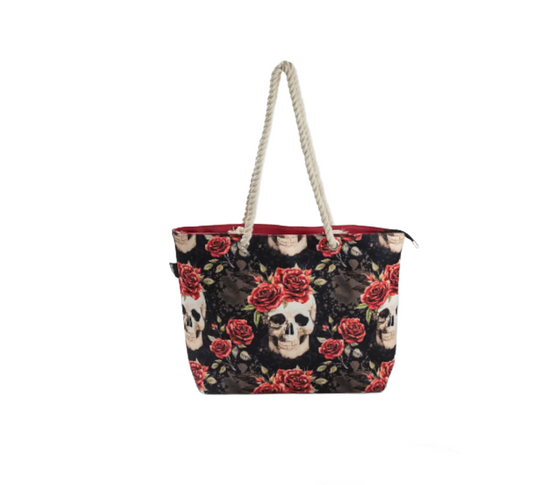 Zippered Beach Bag- Smell the Roses