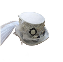  Decorated Cameo White Top Hat With Goggles