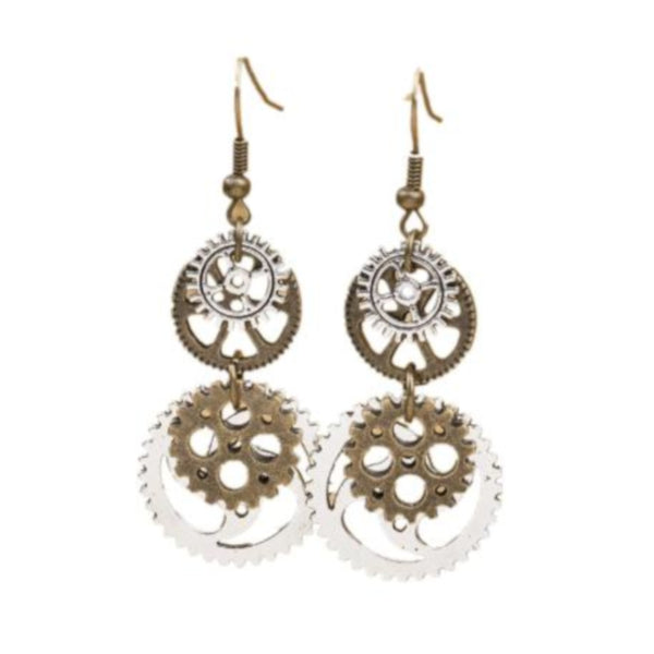 4 Gear Dangle Earrings
