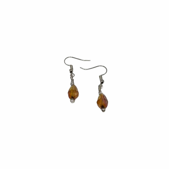 Amber Crystal Wire Wrap Dangles
