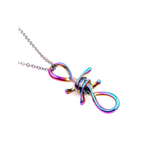  Rainbow Barb Wire Knot Necklace