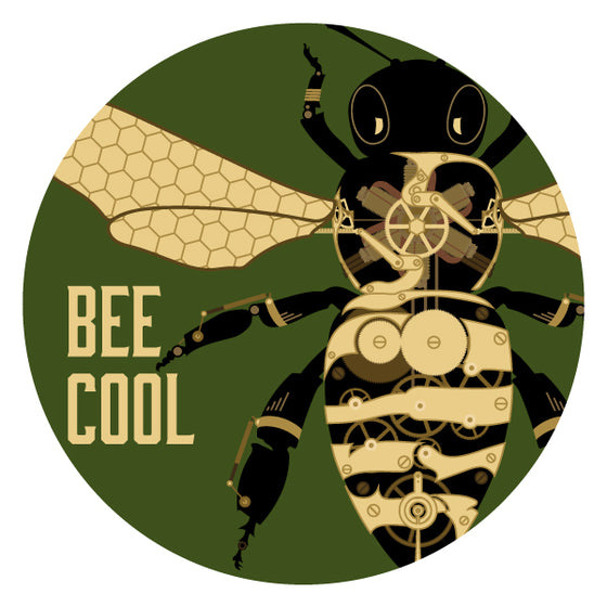 Bee Cool Mechanical Bee Button 1.25"