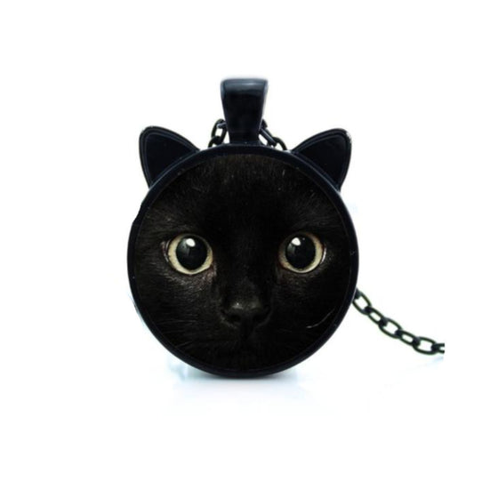 Black Cat Head Necklace