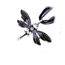  Black Enameled Dragonfly Necklace