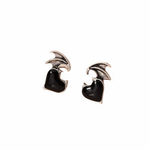 Black Heart Wing Stud Earrings