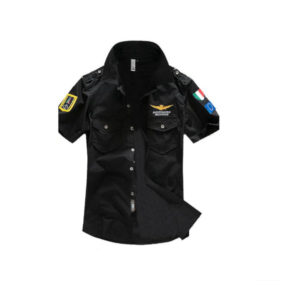 Short Sleeve Military Shirt Black
