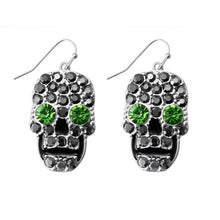  Black Rhinestone Skull Dangles