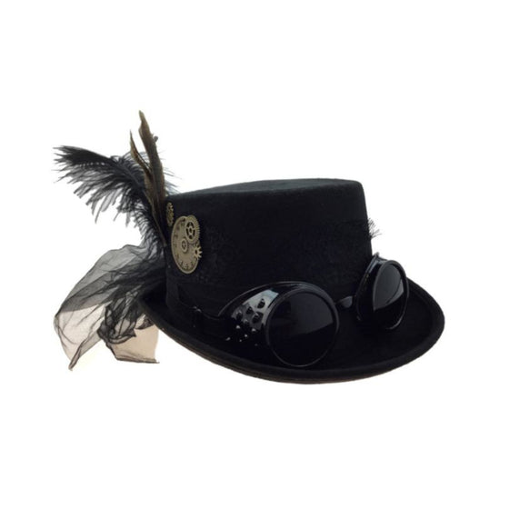 4 Inch Decorated Riding Hat Black